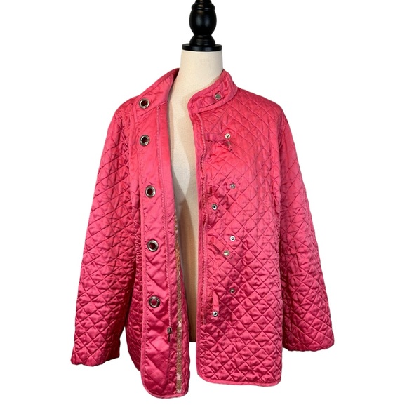 Jones New York Pink Quilted Jacket Zip Front Closure w/ Pockets, Size 1X - Picture 8 of 13